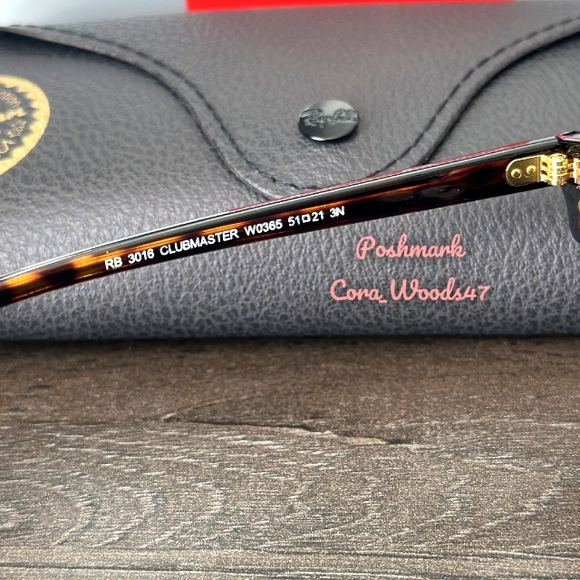 RayBan Clubmaster Green Lenses RB3016 Tortoise Frame Unisex New - Picture 11 of 17